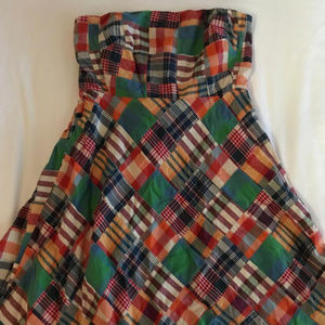 JCrew Factory Madres Plaid Strapless dress